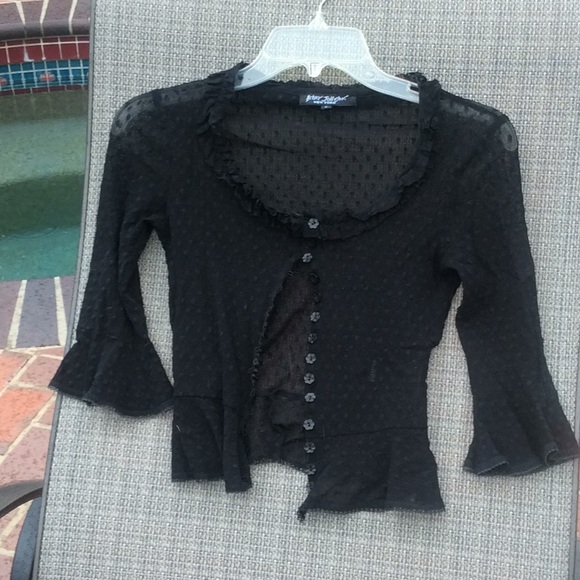 Vintage Tops - Vintage BETSEY JOHNSON Black Poka Dot Top